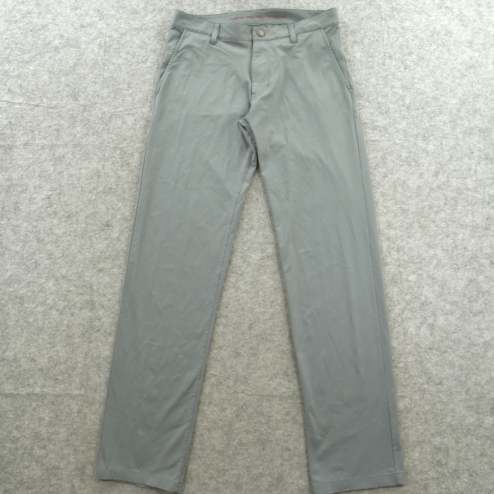 Rhone Pants Mens 30 Gray Commuter Flat Front Mid Rise Straight Leg Zip Fly